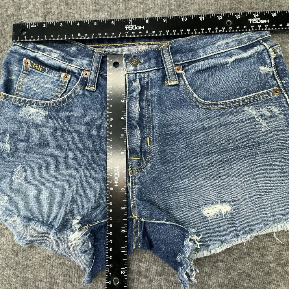 Polo Ralph Lauren The Crosby Relaxed‎ Distressed Vintage Denim Shorts Women's 26